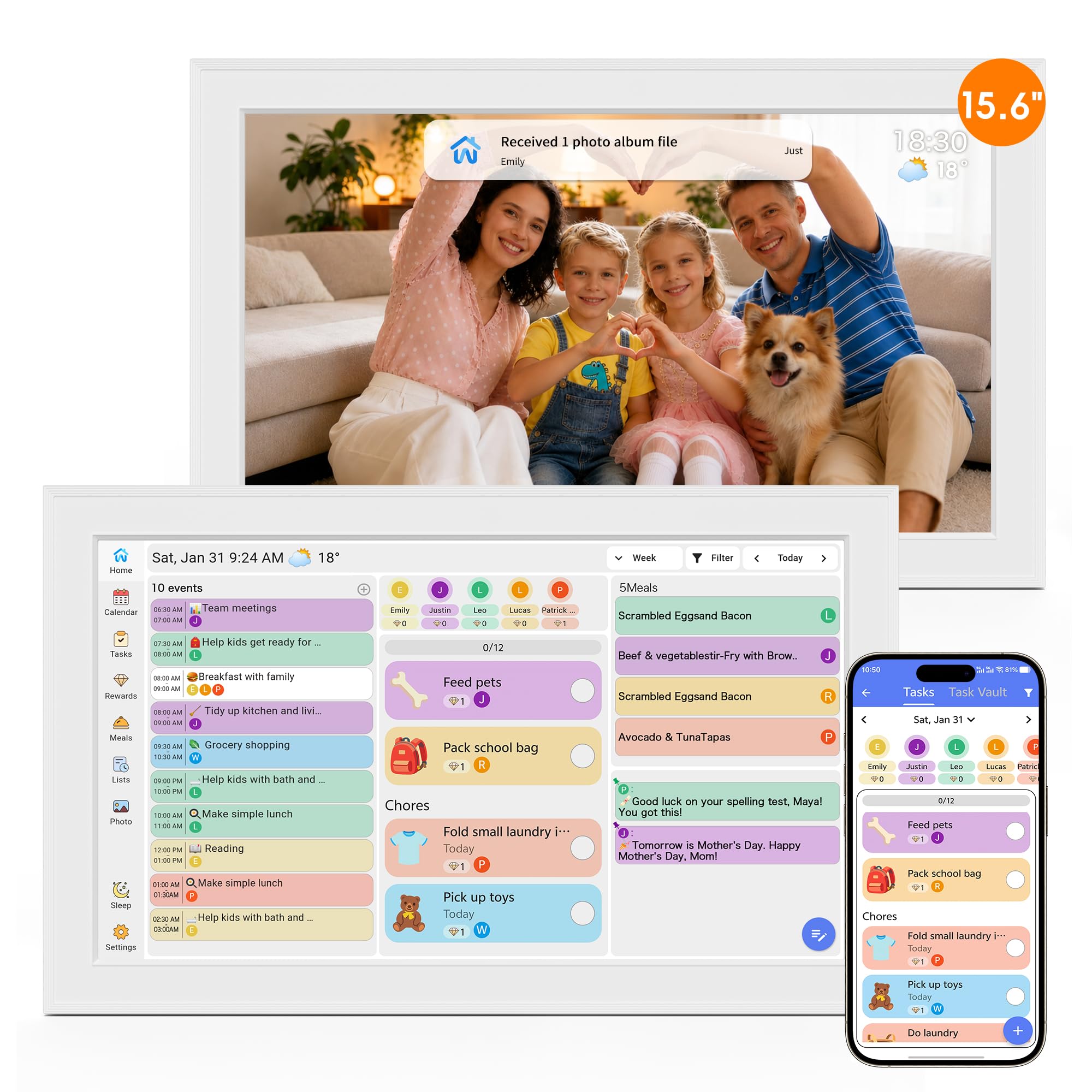AVIFOX 15.6 Smart Family Calendar