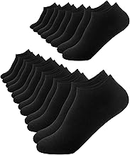 Footnote 10 Pairs Sneaker Trainer Socks in Black, Womens/Mens, White or Colourful, Sizes: UK 3-5 (EU 35-38), UK 6-8 (EU 39-42), UK 9-11 (EU 43-46).