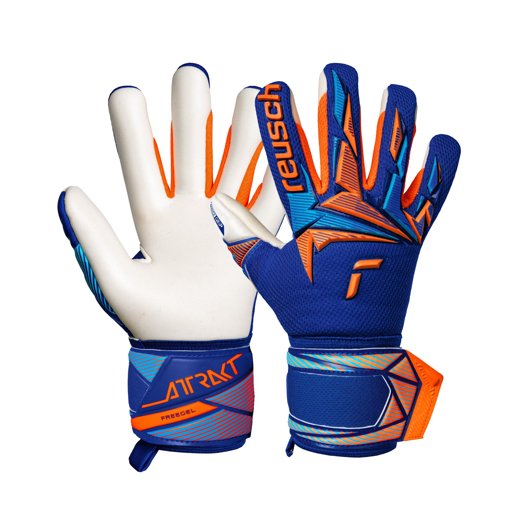 Reusch Gants de Gardien de But pour Enfants et Adolescents |Respirants | pour l'entraînement et Les matchs | Gazon Naturel et synthétique | Tailles 4 à 8 | Attrakt Freegel Advance Junior