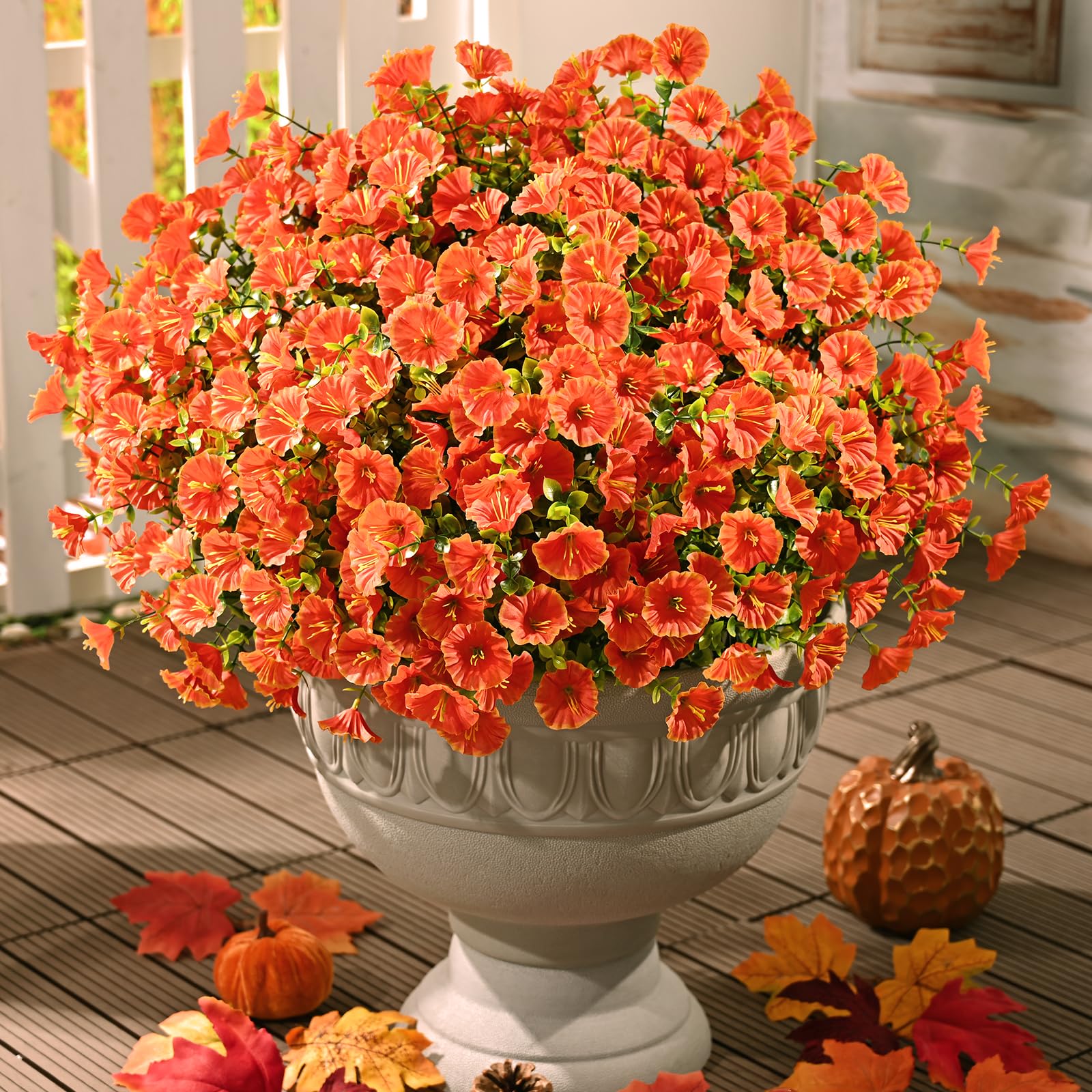 Waipfaru Fiori autunnali artificiali per decorazione, 36 fasci di fiori finti autunnali, petunie artificiali resistenti ai raggi UV, per esterni, decorazione per la casa, portico, vaso non incluso