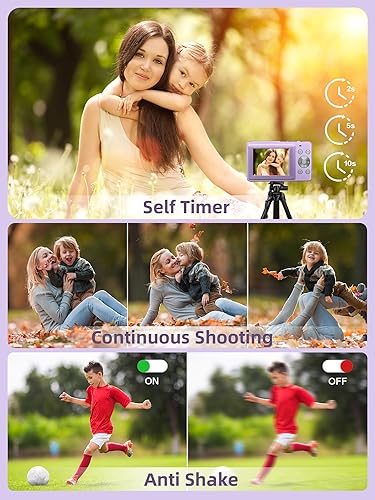 Miniatura 10 de Cámara digital FHD 1080P cámara digital de punto y disparo para niños cámara de vlogging de 44 MP con zoom de 16 x antivibración cámara compacta