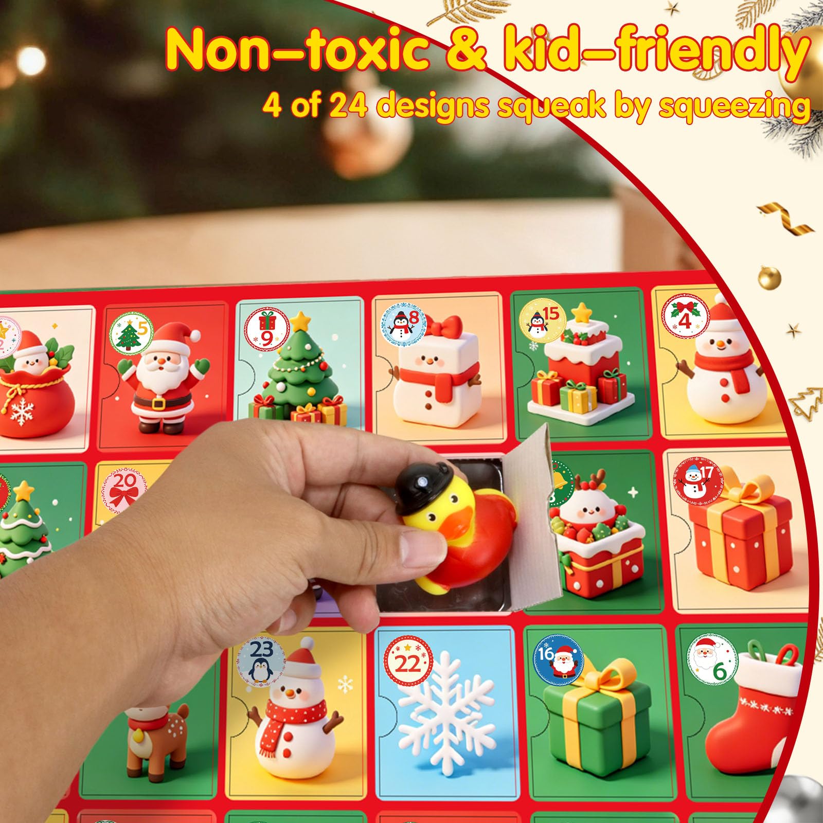 Calendario dell'Avvento 2026 con 24 giorni di sorpresa natalizia con 24 giocattoli unici per il bagno, divertenti bomboniere per le feste per bambini, bambini, ragazze e ragazzi