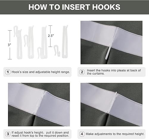 Miniatura 4 de MUMFAS Cortina plisada opaca para dormitorio, sala de estar, pasillo, con aislamiento térmico para oscurecer la habitación, panel de cortina para
