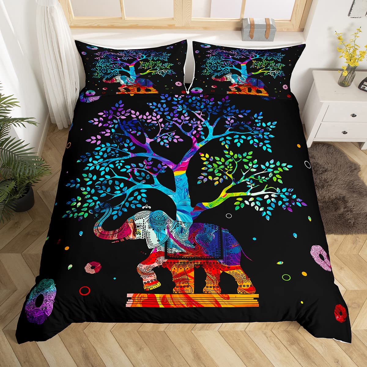 Housse de couette animal sauvage et boho pour lit enfant et ado