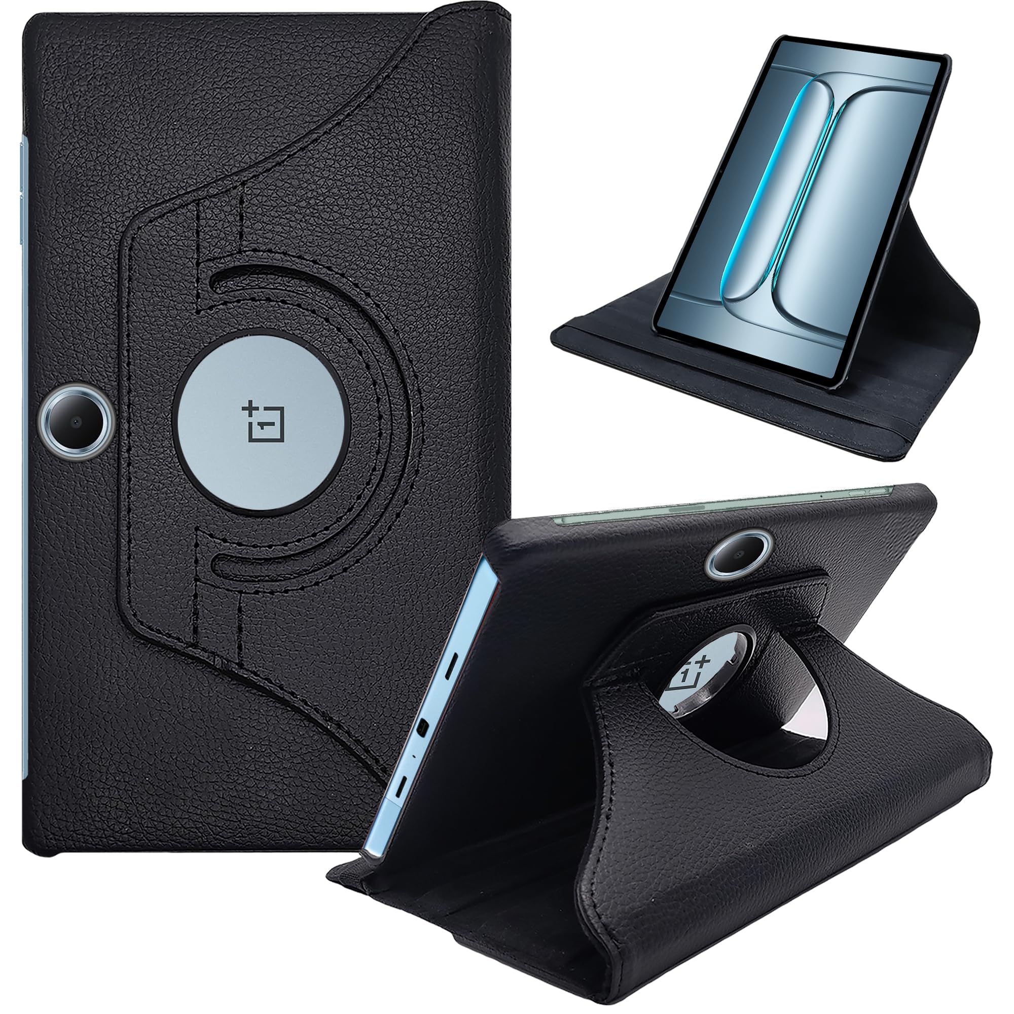 CEDO OnePlus Pad Lite (11 inch) Flip Cover | Leather Finish | 360 Degree Rotate Backcover | Shockproof Back Cover Case for OnePlus Pad Lite (11 inch) (Black)-picture-15