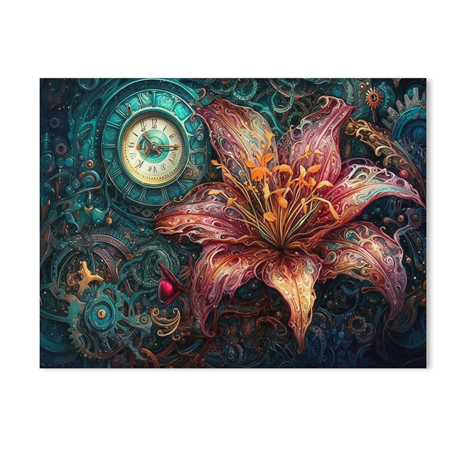 GSBRSNTS DIY Oil Painting Paint by Number Kit,Red Lily,DIY Painting by Number Kits Oil Paint Drawing Canvas Home Decor Gift(40x50cm-AC65 — image 1