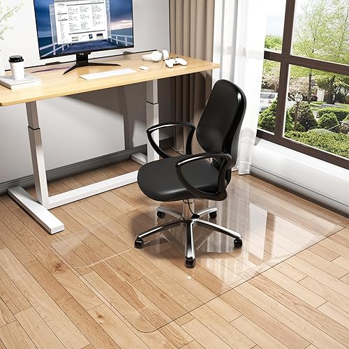 Miniatura 2 de Warmstar Tapete transparente para silla de oficina para suelos de madera dura, 36 x 48 pulgadas, tapete de plástico resistente para sillas de