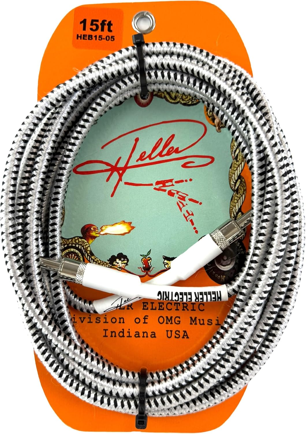 Heller エレキブレイドマトリックスギターケーブル、15フィート、エレキギター&amp;ベース、ストレートからストレート1/4イ