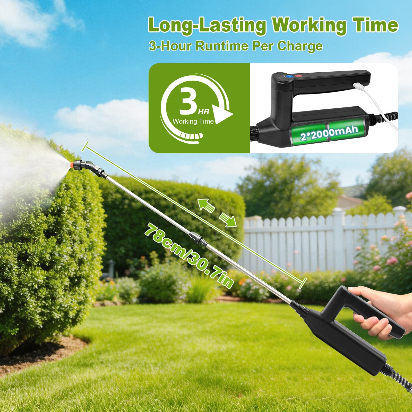 SYLSTAR Spruzzatore a zaino alimentato a batteria da 12 l,