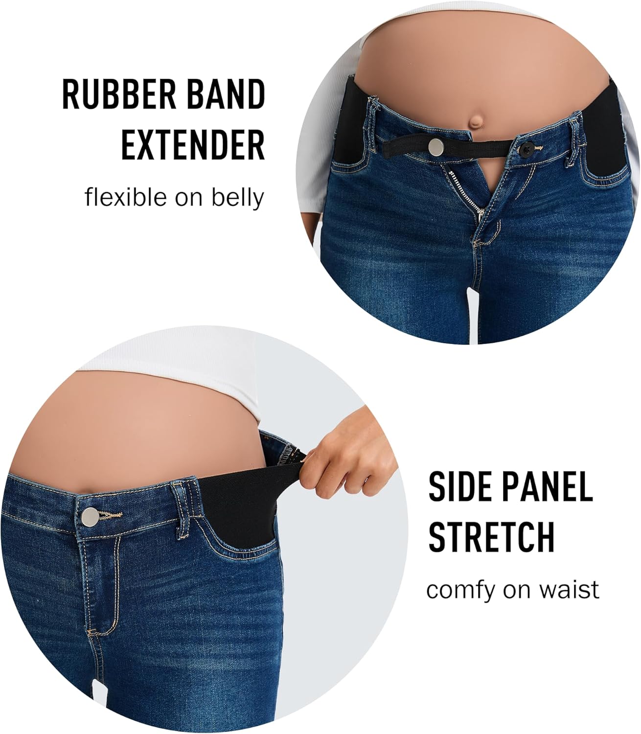 Women's Maternity Bootcut Jeans High Waist Side Panel Pregnancy Jeans Flare Stretchy Denim Pants with Pockets - Image 5