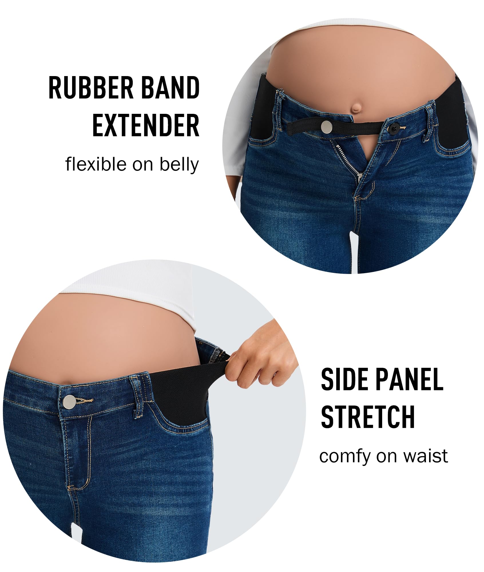 Jeans premaman da donna per gravidanza Bootcut jeans a vita medio alta svasato denim pantaloni premaman con tasche