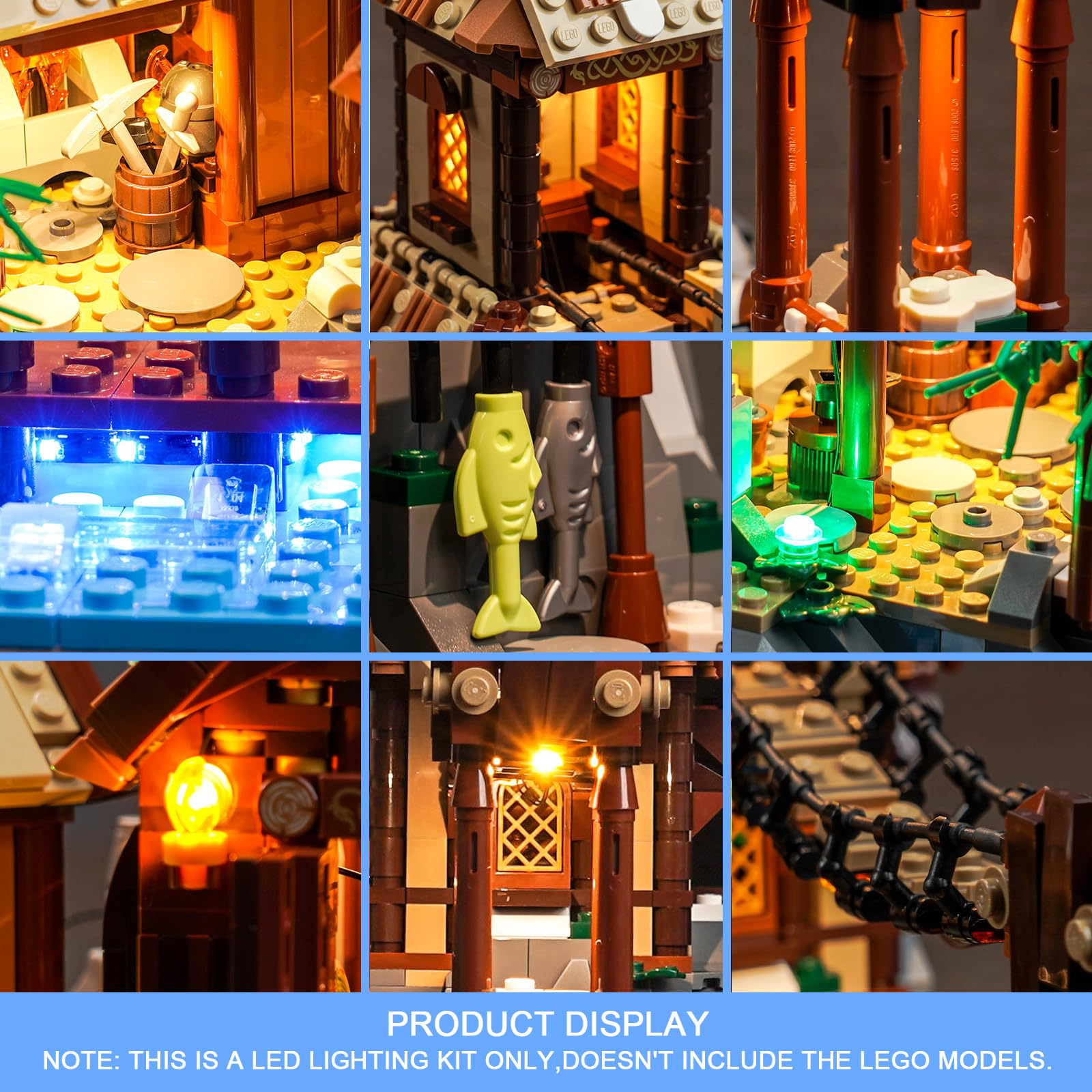 Light Kit for Lego Viking Village 21343, Lighting Set for Lego 21343 Viking Village, Not Include Models - Image 4