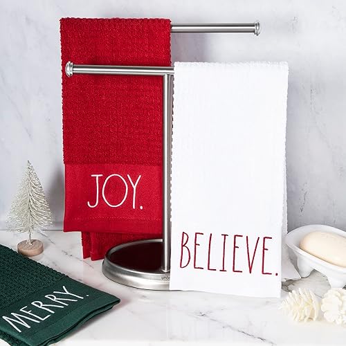 Miniatura 7 de Rae Dunn Toallas de mano, toalla de cocina decorativa bordada para la cocina y el baño, 100% algodón, altamente absorbente, paquete de 3, 16 x 26