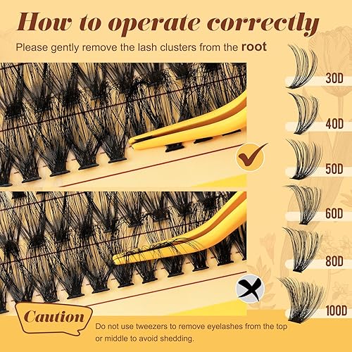 Miniatura 5 de QUEWEL 580 racimos de pestañas 30D+40D+50D+60D+80D+100D racimos de pestañas finas de 0.35-0.70 pulgadas, pestañas individuales reutilizables para