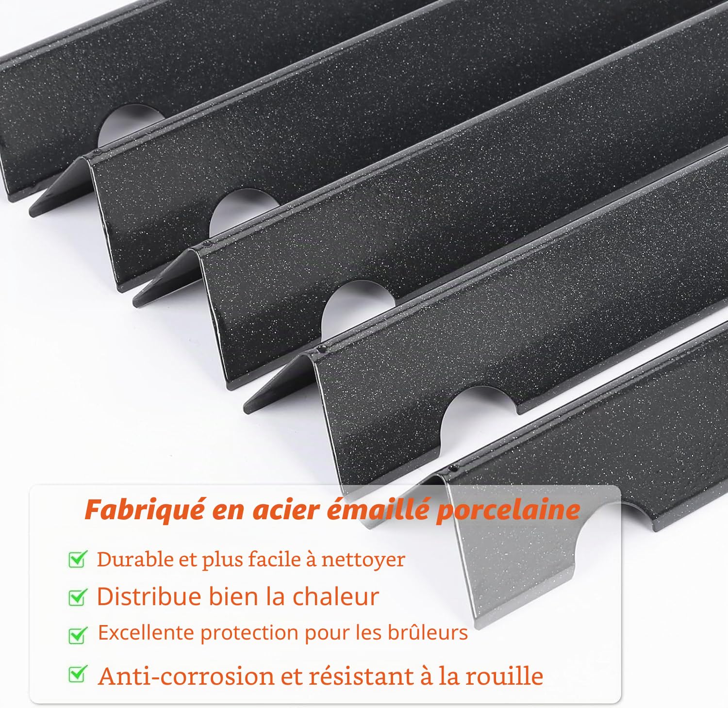 Denmay Flavorizer Bars 66032 et déflecteur de chaleur 66040 pour Weber Genesis II E-310, II E-330, II E-335, II S-335, II LX S/E-340 (2017 et plus récent), plaques chauffantes de rechange pour Weber