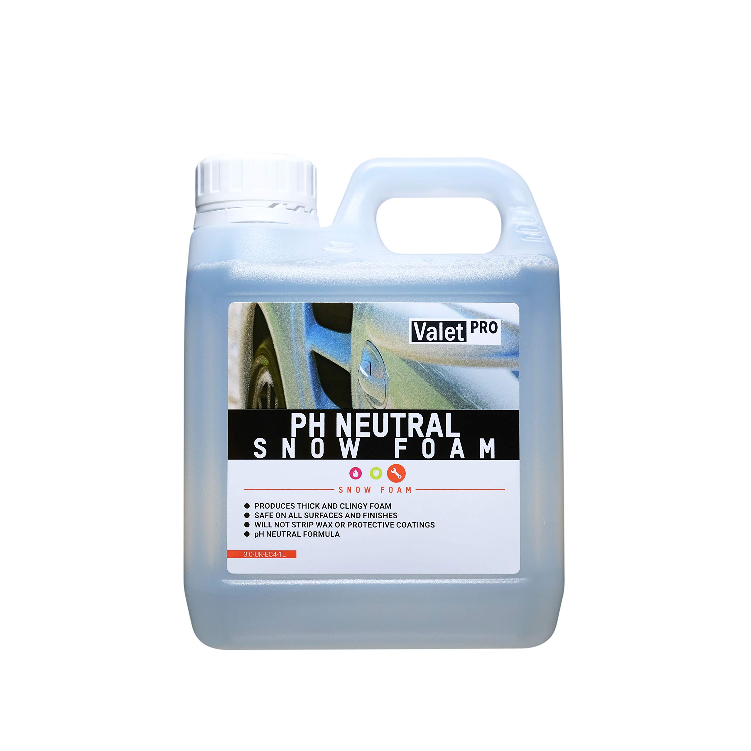 detailmate Auto Vorwäsche Set: ValetPRO pH-neutral Snow Foam 1 Liter + Gloria Foam Master FM10 Schaumsprüher 1 Liter + 3in1 Chenille Waschhandschuh + Griffin Messbecher 150 ml skaliert