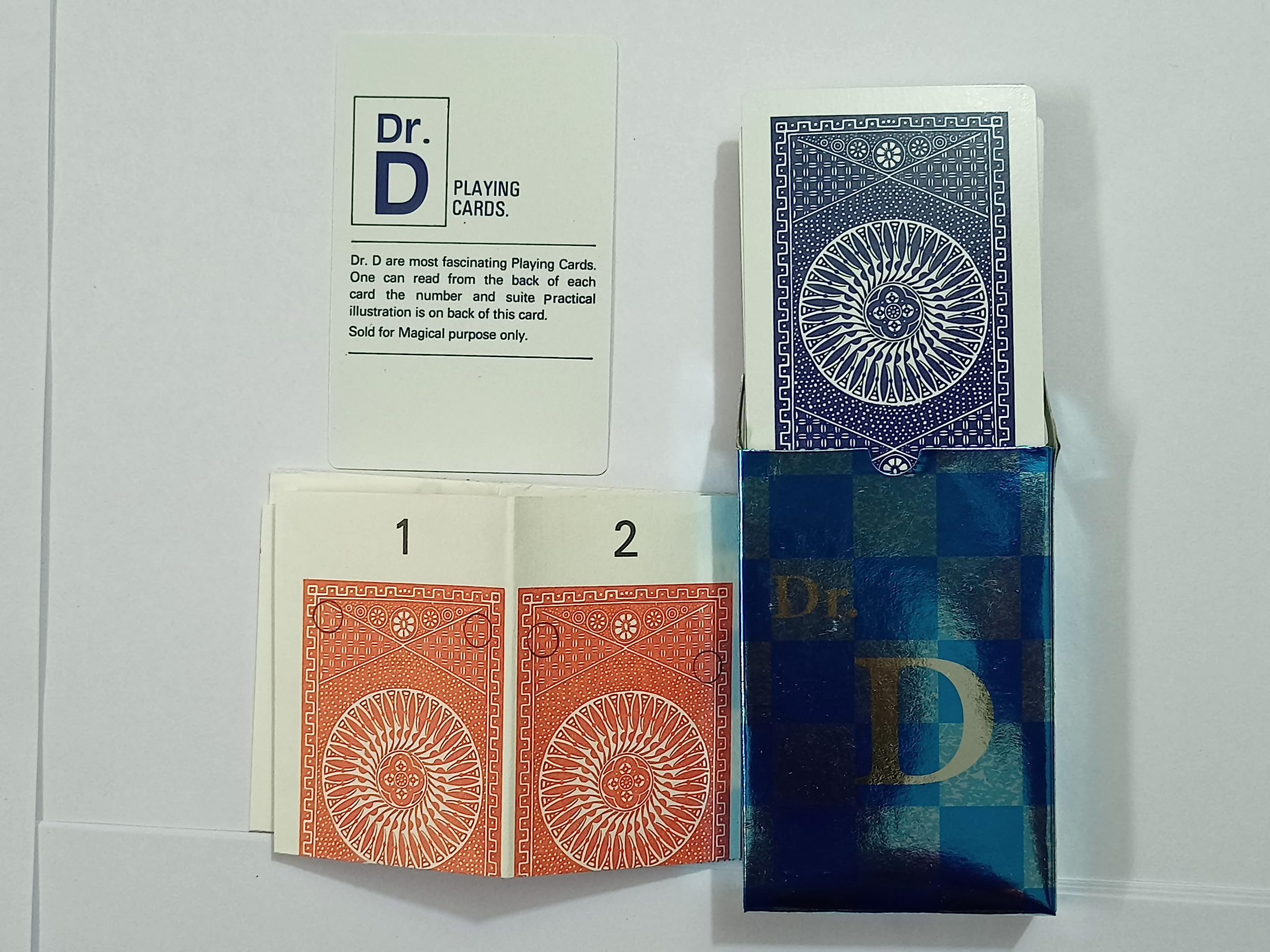 A SARKAR Magic Shop DR.D Marked Magic Playing Card (Blue) / DR D SPY Mark Card Deck Magic Trick