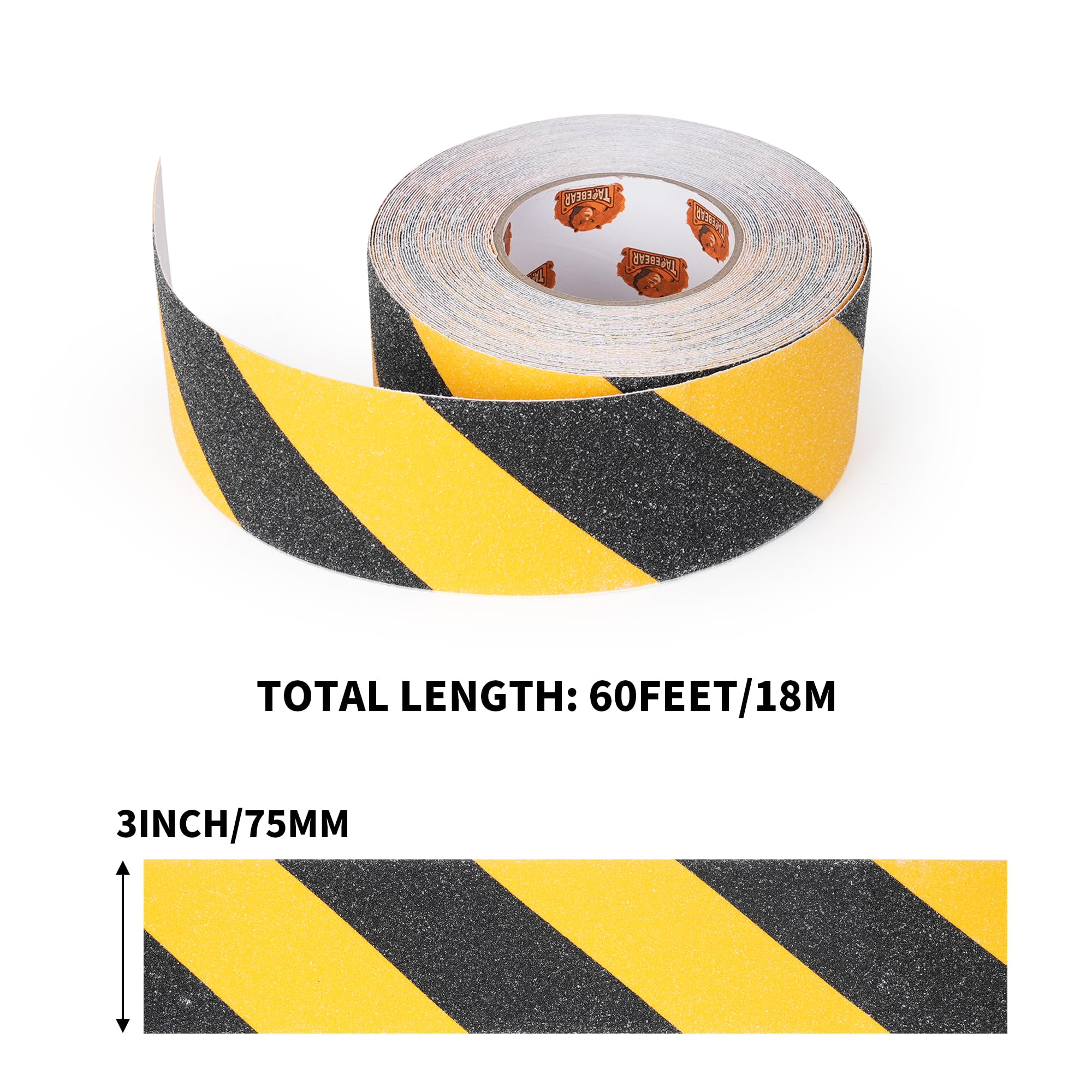 TAPEBEAR Anti Slip Tape Black And Yellow, 16 Rolls Hazard Safety Tape, Non Slip Caution Tape Roll - Image 4