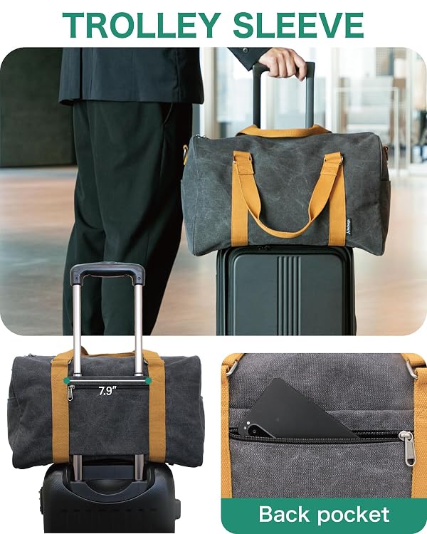hichago Japan Design Canvas Travel Duffel Bag - Carry-On, CanBoss (khaki) by hichago - Used condition - Image 5