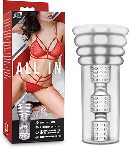 Blush M - Masturbador de coño todo en 6 pulgadas para hombres, labios realistas autolubricantes, boca, garganta, bolsillo de garganta, 3 cámaras de