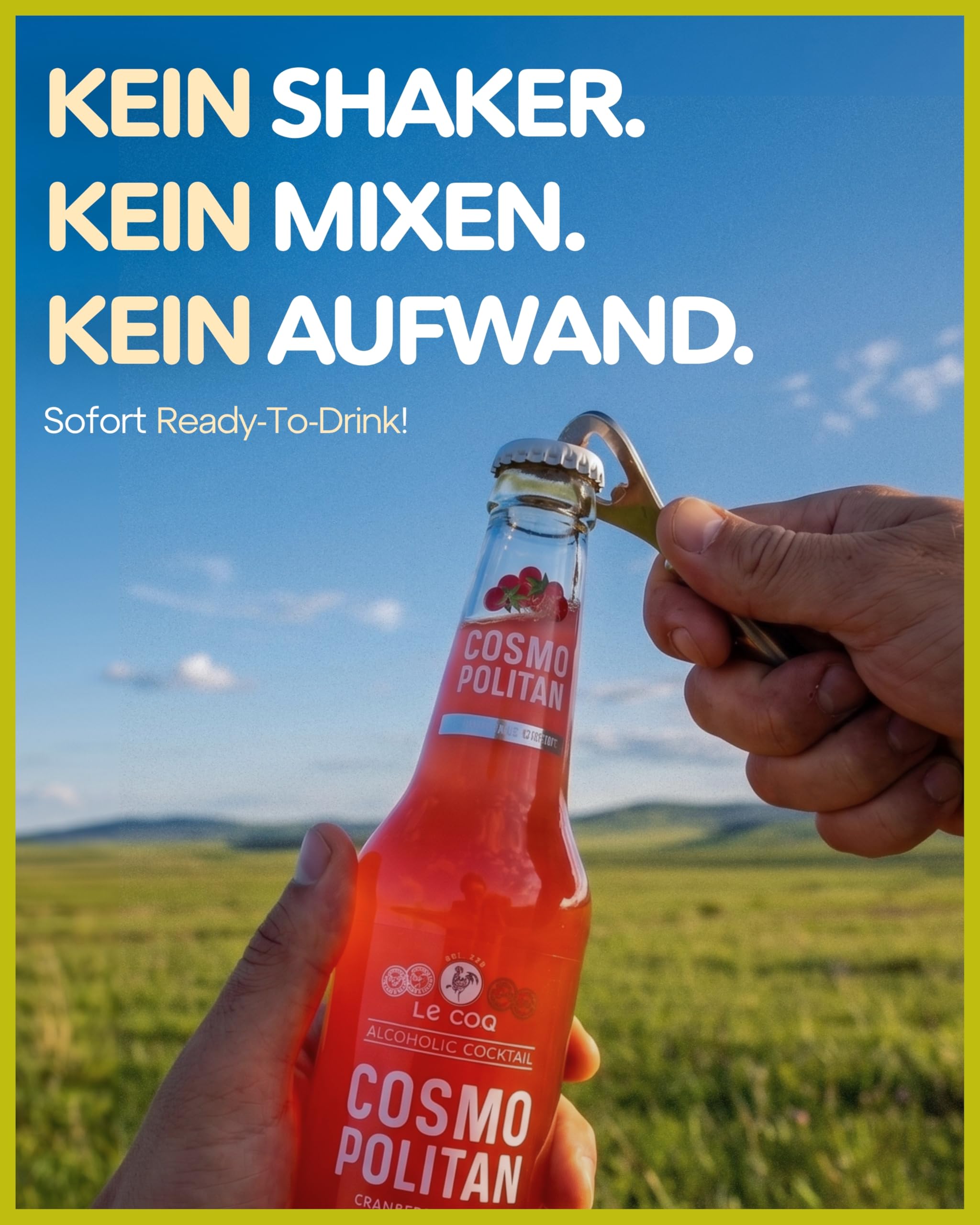 Le Coq Lemon Spritz RTD | 24 x 0,33 L | 4,7% Vol. | Erfrischender Lemon Spritz Cocktail fertig gemixt | Belebender Genuss mit Zitrone, spritzig & leicht | Gekühlt genießen perfekt für Unterwegs