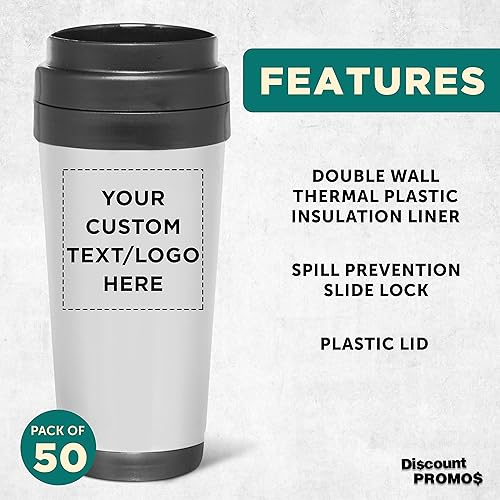 Miniatura 3 de Tazas de viaje de acero inoxidable con aislamiento personalizado, 16 onzas, juego de 50, paquete personalizado a granel, perfectas para café helado