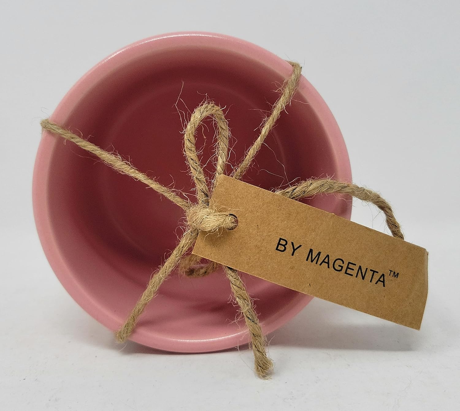 Rae Dunn by Magenta LL Relax & Grow Houseplant Pot, 3.5" Tall x 4" Wide, Home Decor, Ceramic, Garden Holiday, Pink