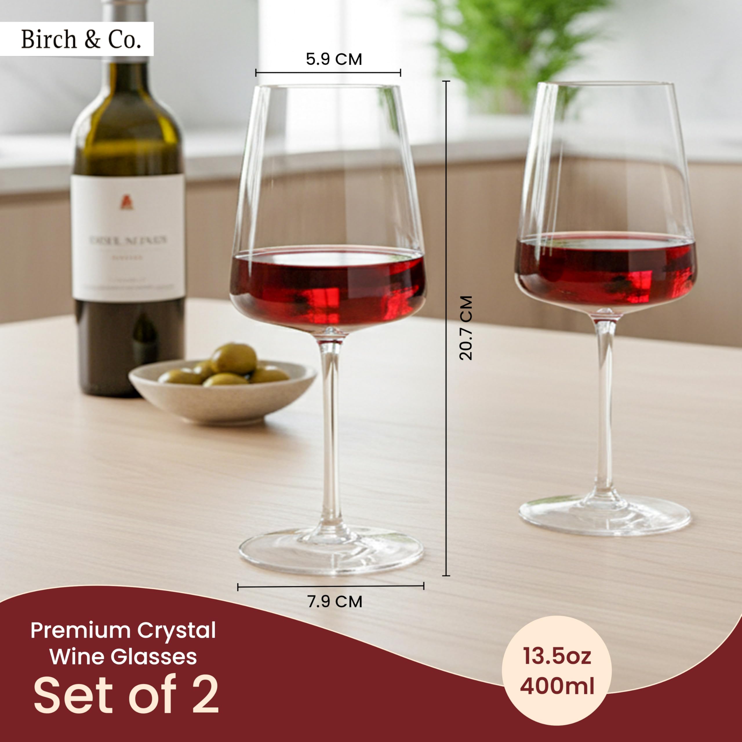 Birch & Co. Vintara Wine Glasses - Set of 2 -4