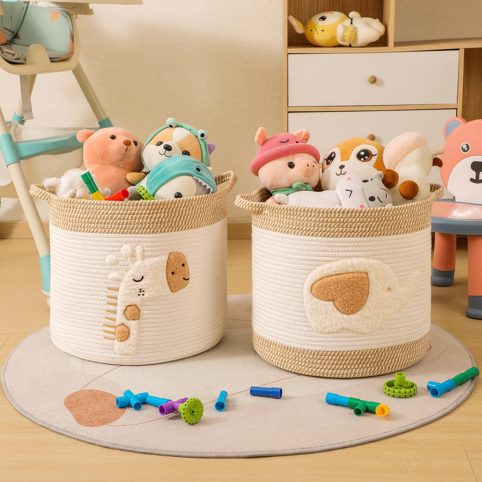 Storage Basket, Changing Table Basket, Children's Room Storage Baskets, Blanket Basket, Storage Basket for Babies Children - Image 3