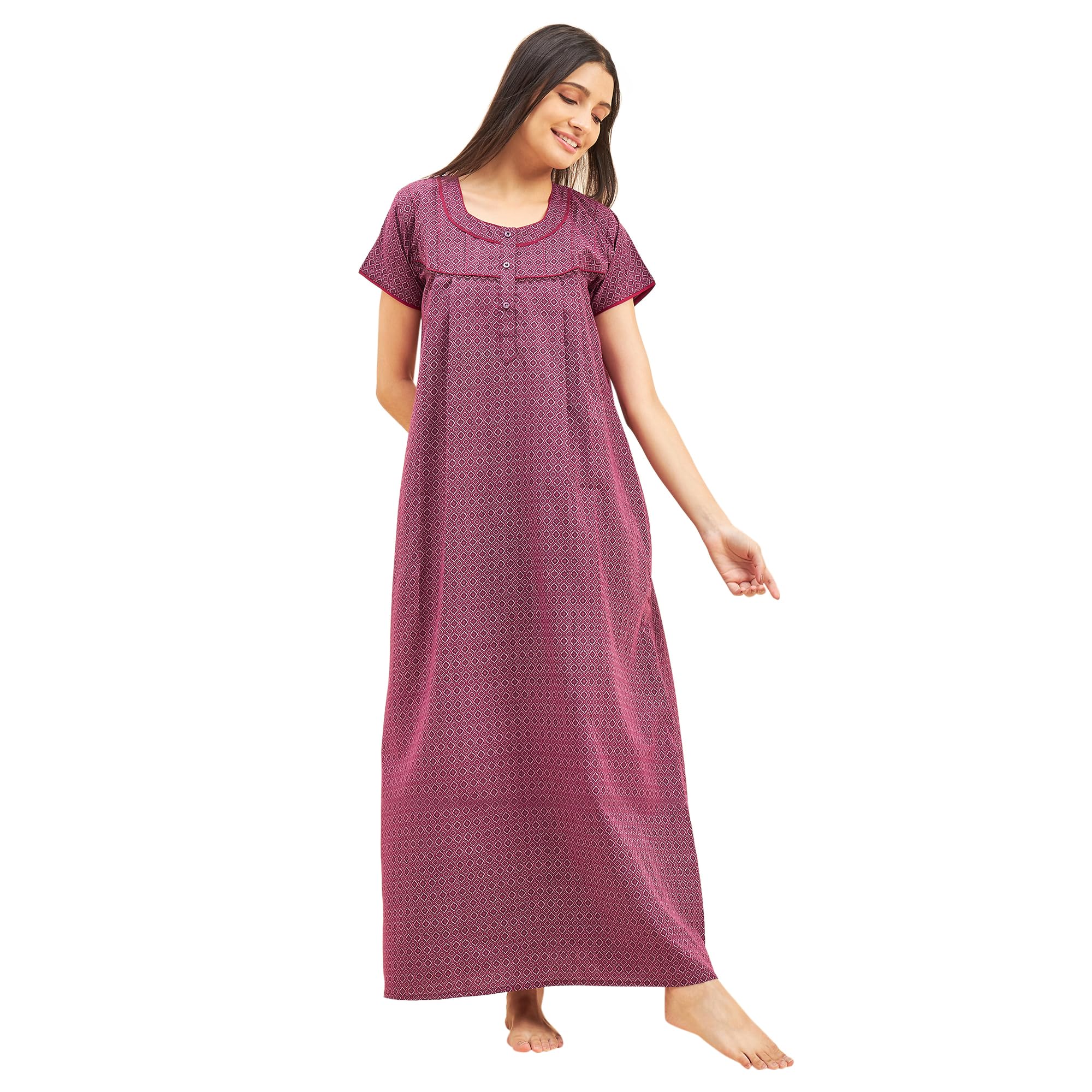 sweet dreams Women's Polyester Maxi Casual Regular Nightgown-picture-21