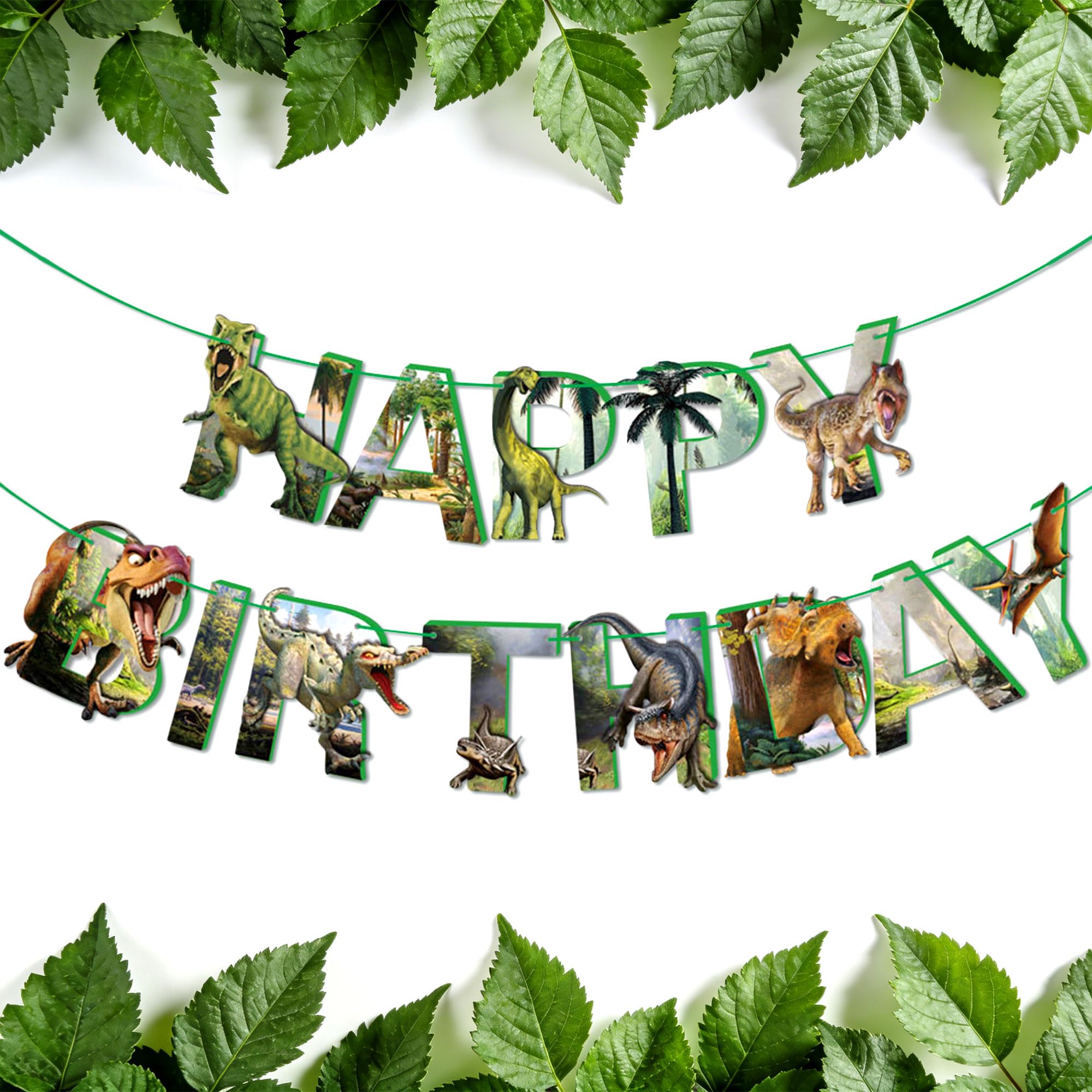 Dinosaur Birthday Decorations Dinosaur Birthday Banner Green Happy Birthday Banner Boys Birthday Banner Dinosaur Party Supplies