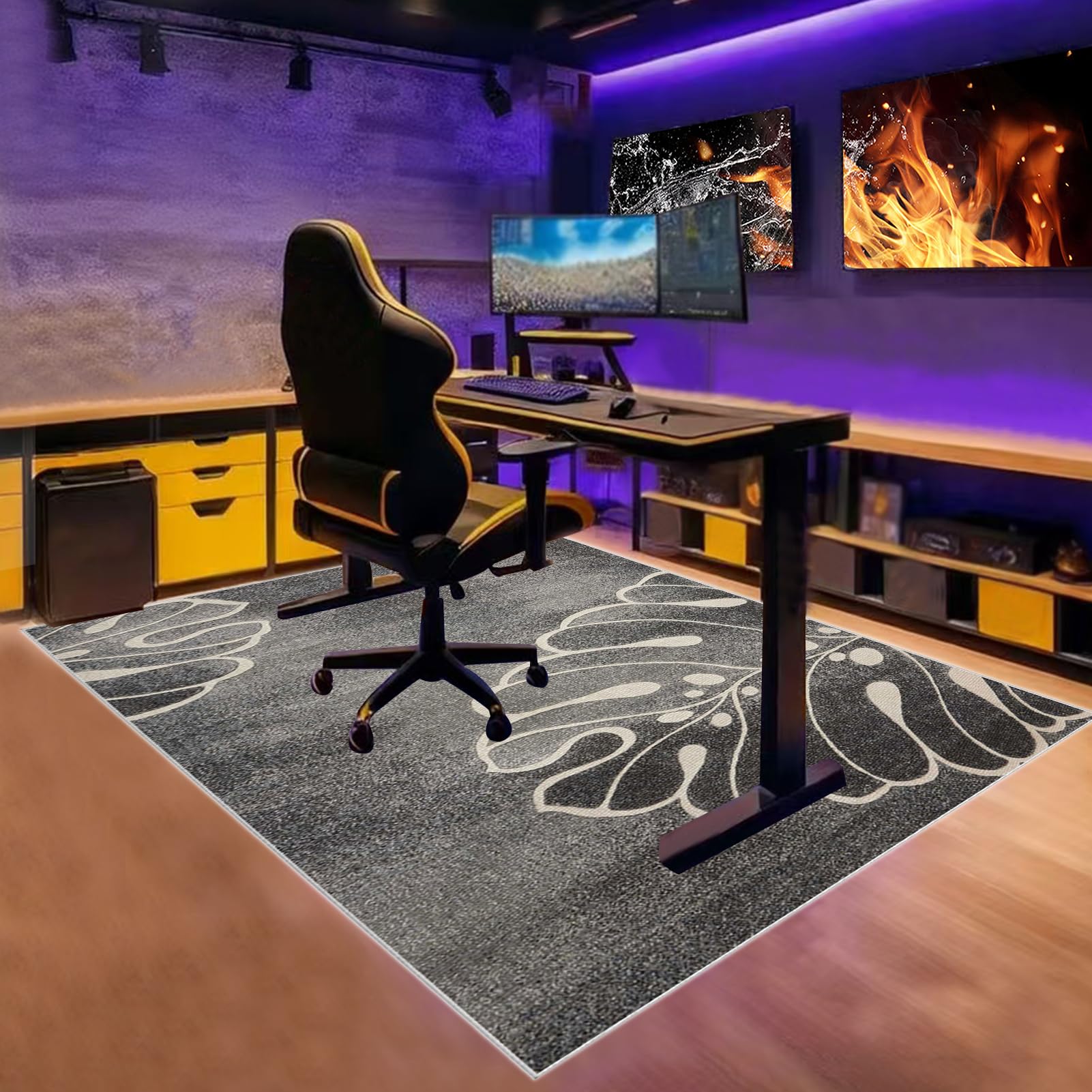 Protection de Sol pour Chaise de Bureau, Tapis de Chaise pour Sols Durs, Tapis Protecteur de Sol pour Fauteuils de Gaming, Tapis de Protection Polyvalent pour la Maison, Tapis Bureau Sol 120 x 150 cm