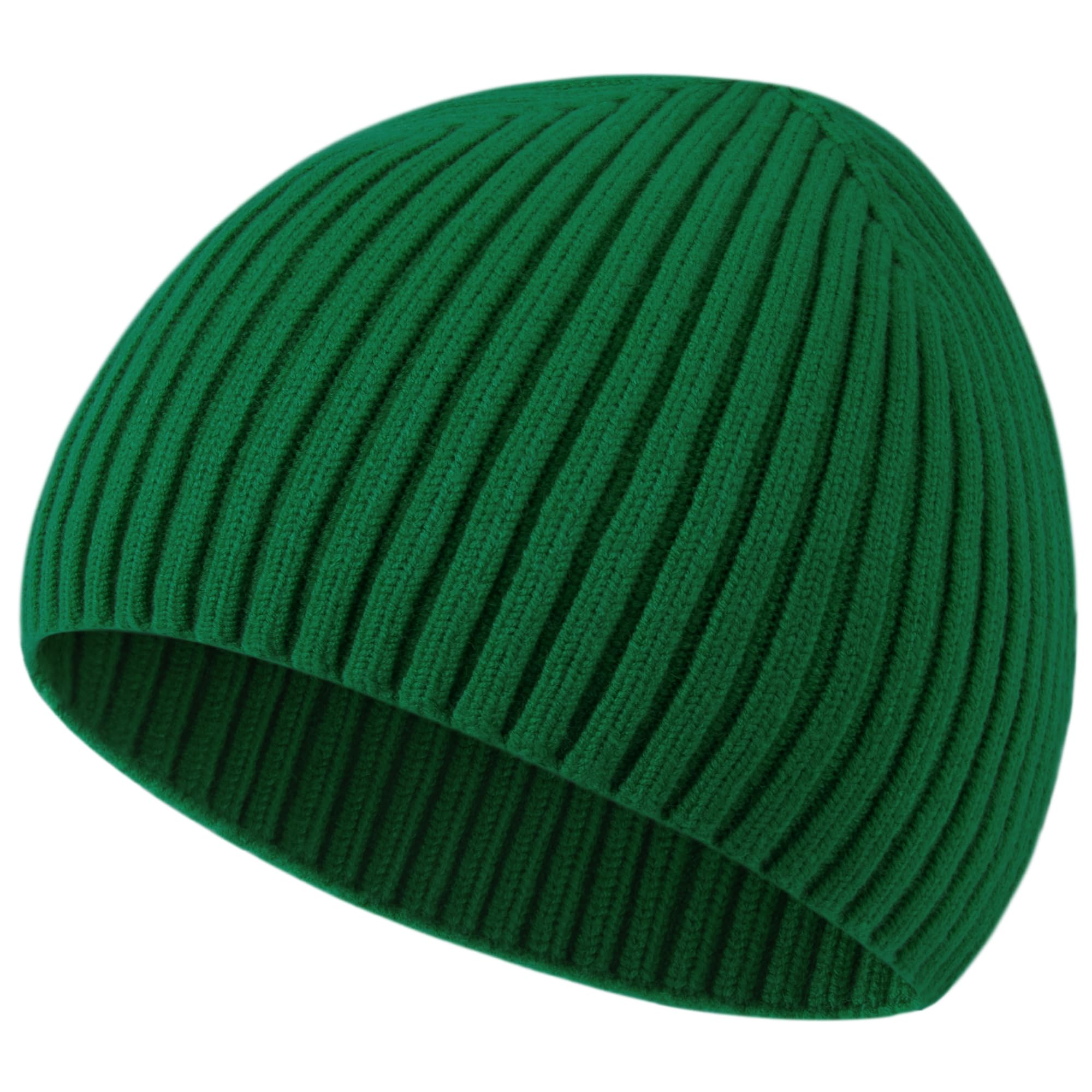 Wool Knit Fisherman Beanie Hats for Men Women,Cuffless Soft Warm Seamless Beanies Toboggan Ski Hat Winter Skull Caps