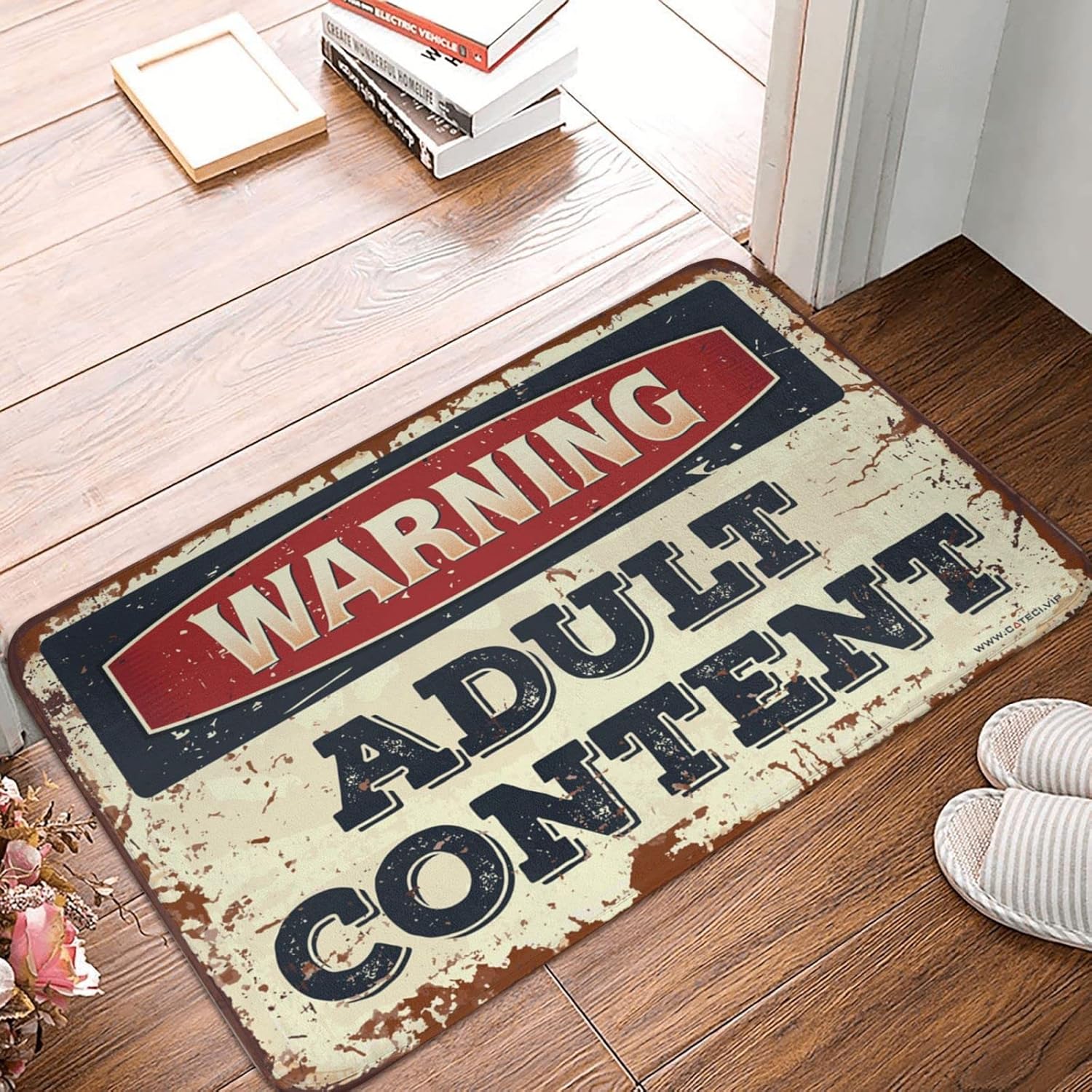 Bar Stuff for Man Cave Warning Adult Contents Rug Shoes