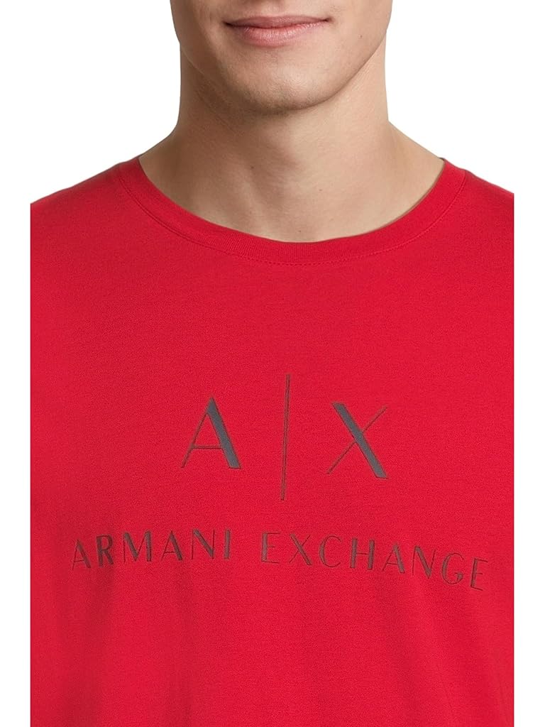 Red Armani Exchange Slim Fit Chest Logo T-shirt