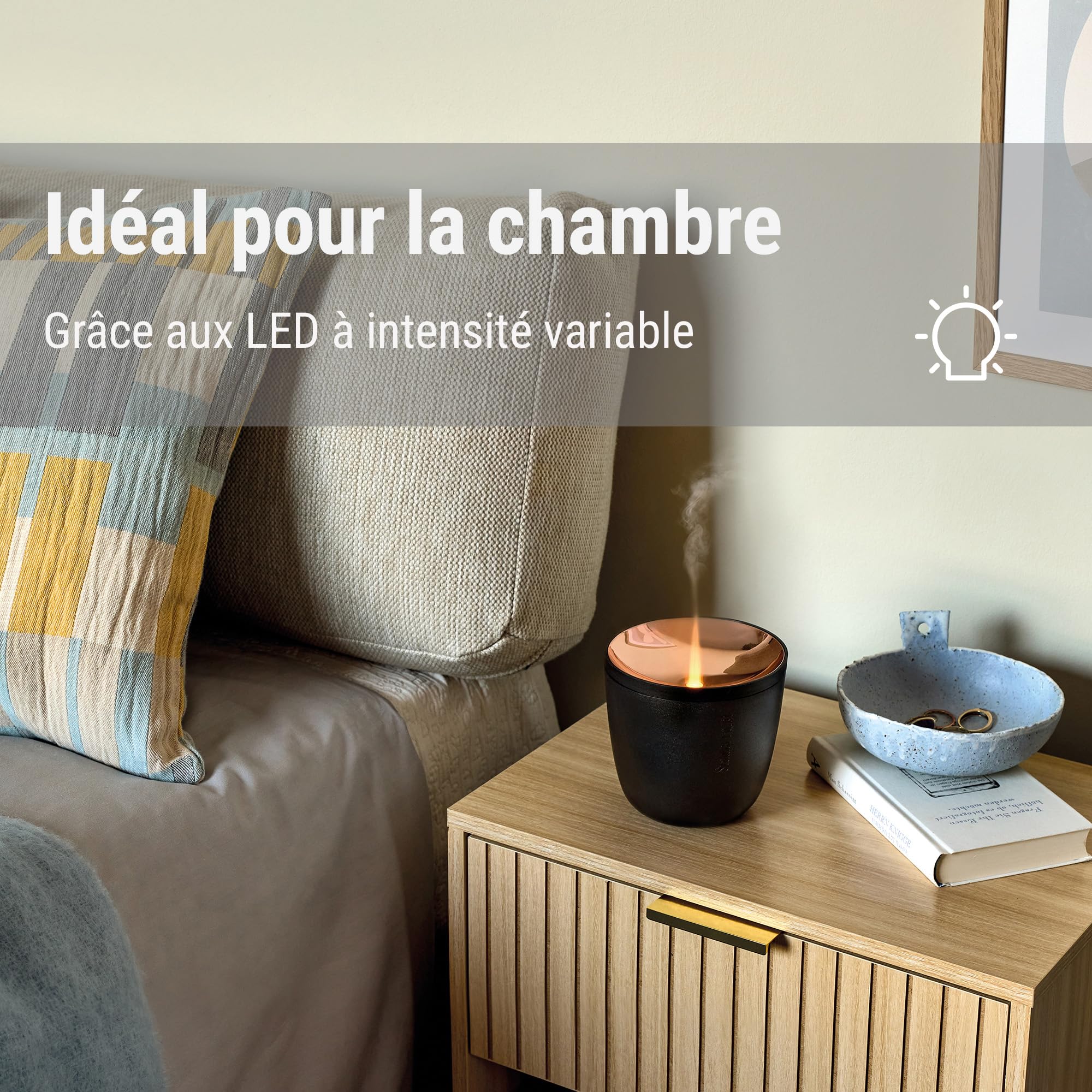 Stadler Form diffuseur d’arômes Zoe Mobile, sans Fil, Effet Flame | Avec batterie rechargeable, jusqu’à 6 h d’autonomie, pour huiles essentielles, diffuseur d’aromathérapie à ultrasons, noir