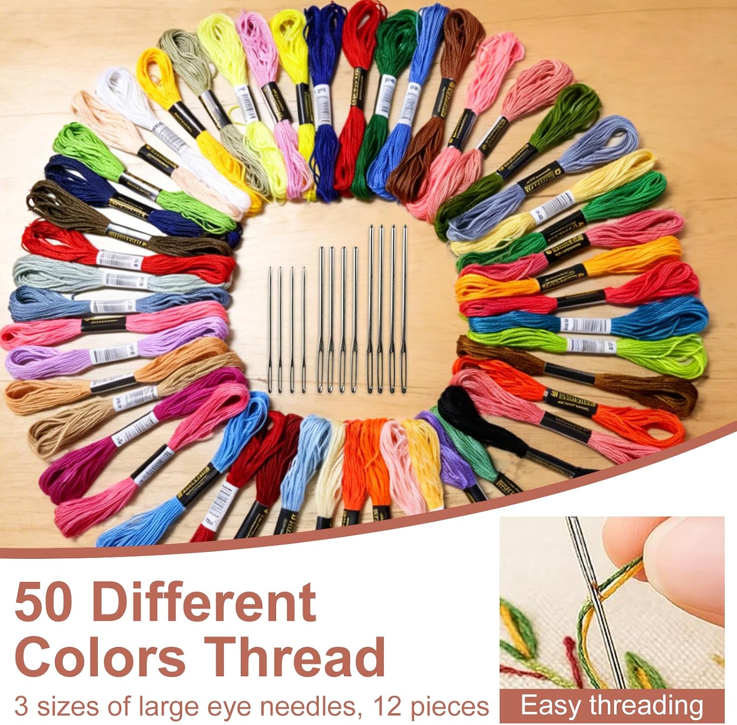 Knit Patch Kit, Darning Loom for Mending, knitpatch patchmaker 2.0 kit with 14 Hooks, for Handcraft DIY, Fixing Kit for Beginner, Quickly Sewing Repair Jeans Socks(50 Colors)