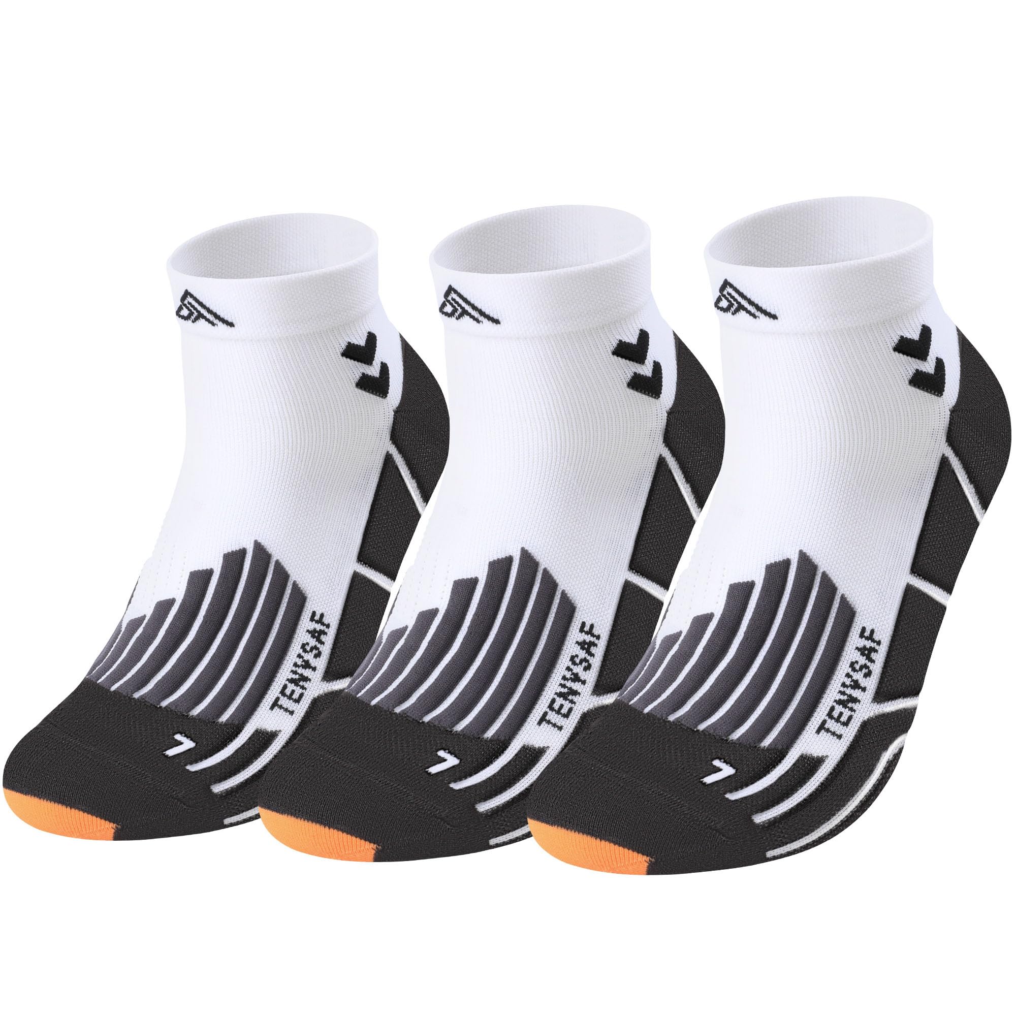 Lounwee Compression Sport Running Socks: Athletic Socks for Men Women with Cushion,3 Pairs Work Hiking Basketball Ankle Socks