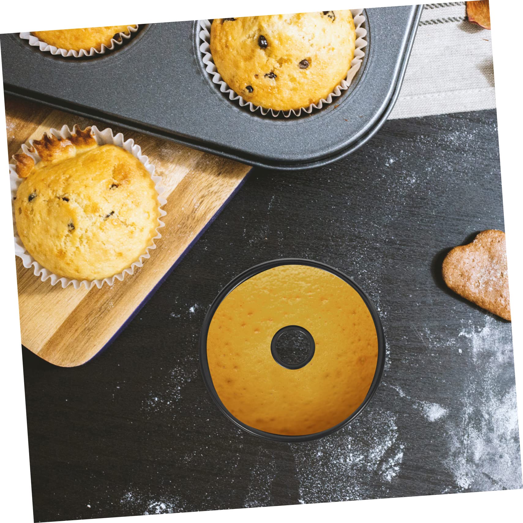 DECHOUS 4piezas Molde De Hornear Antiadherente para Pasteles y Muffins Herramienta De Repostería Molde para Donuts y Galletas Accesorio De Cocina De Uso Versátil