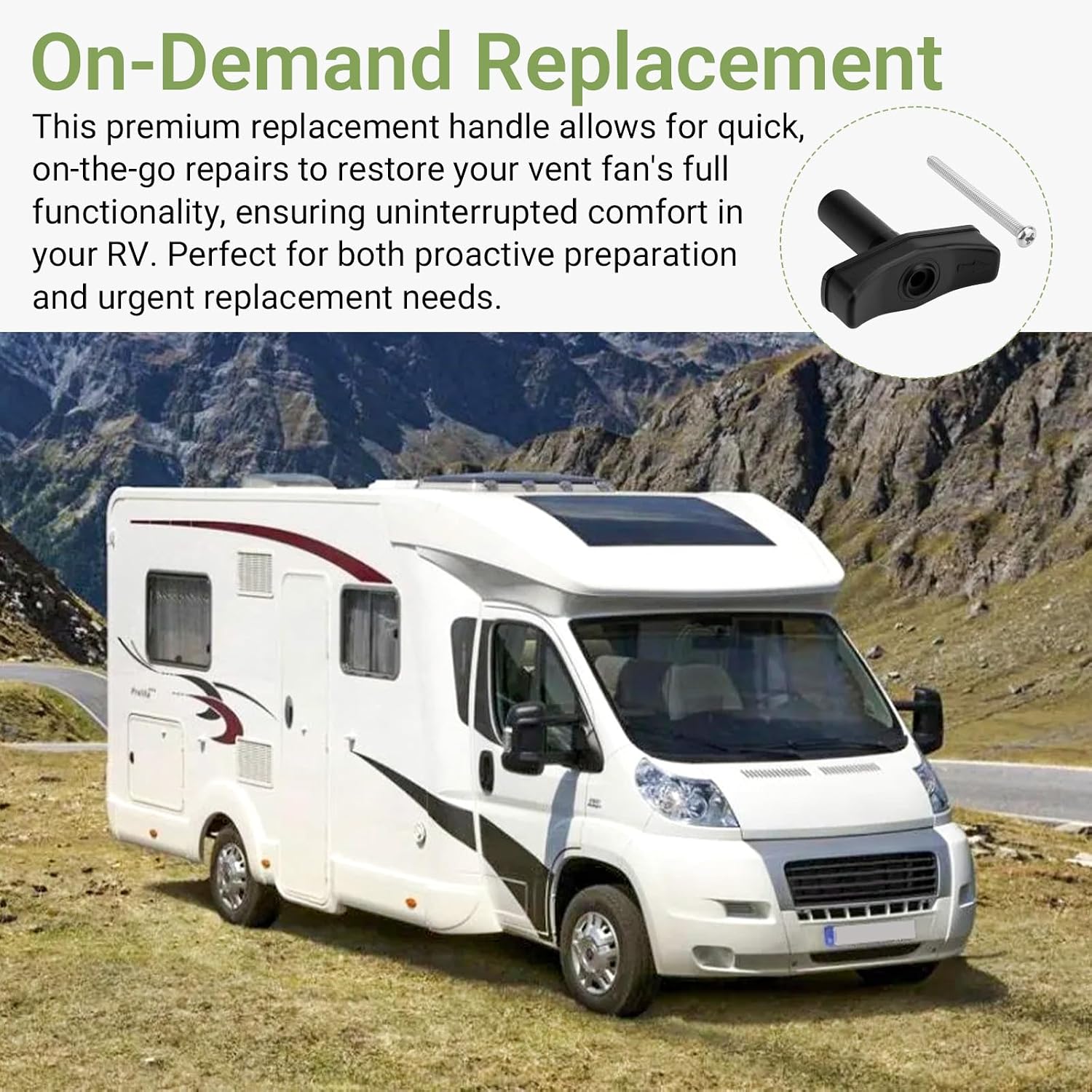 K1140-09 Manual Lift Knob Kit, RV Vent Handle Compatible with Fantastic Fan and Atwood, Vent Replacement Parts Fit Most RV, Travel Trailer, Camper