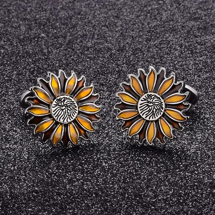 Mancornas Yoursfs de Acero Inoxidable para Hombre con Girasol miniatura 6
