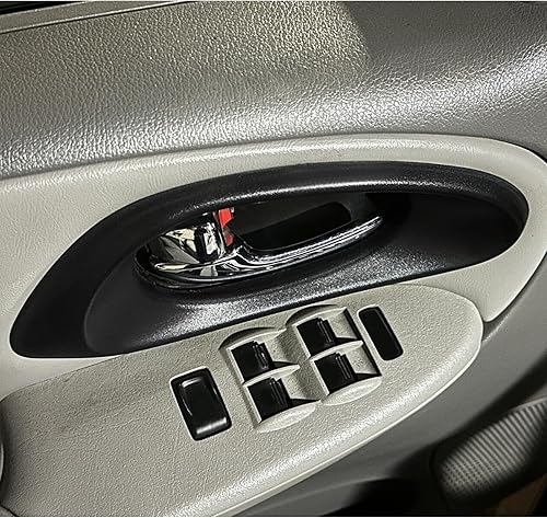 Miniatura 7 de ECOTRIC Manija de puerta con biseles interiores compatibles con Chevrolet Trailblazer 2002-2009 Par Driver Passenger RH LH Negro Izquierdo Derecho