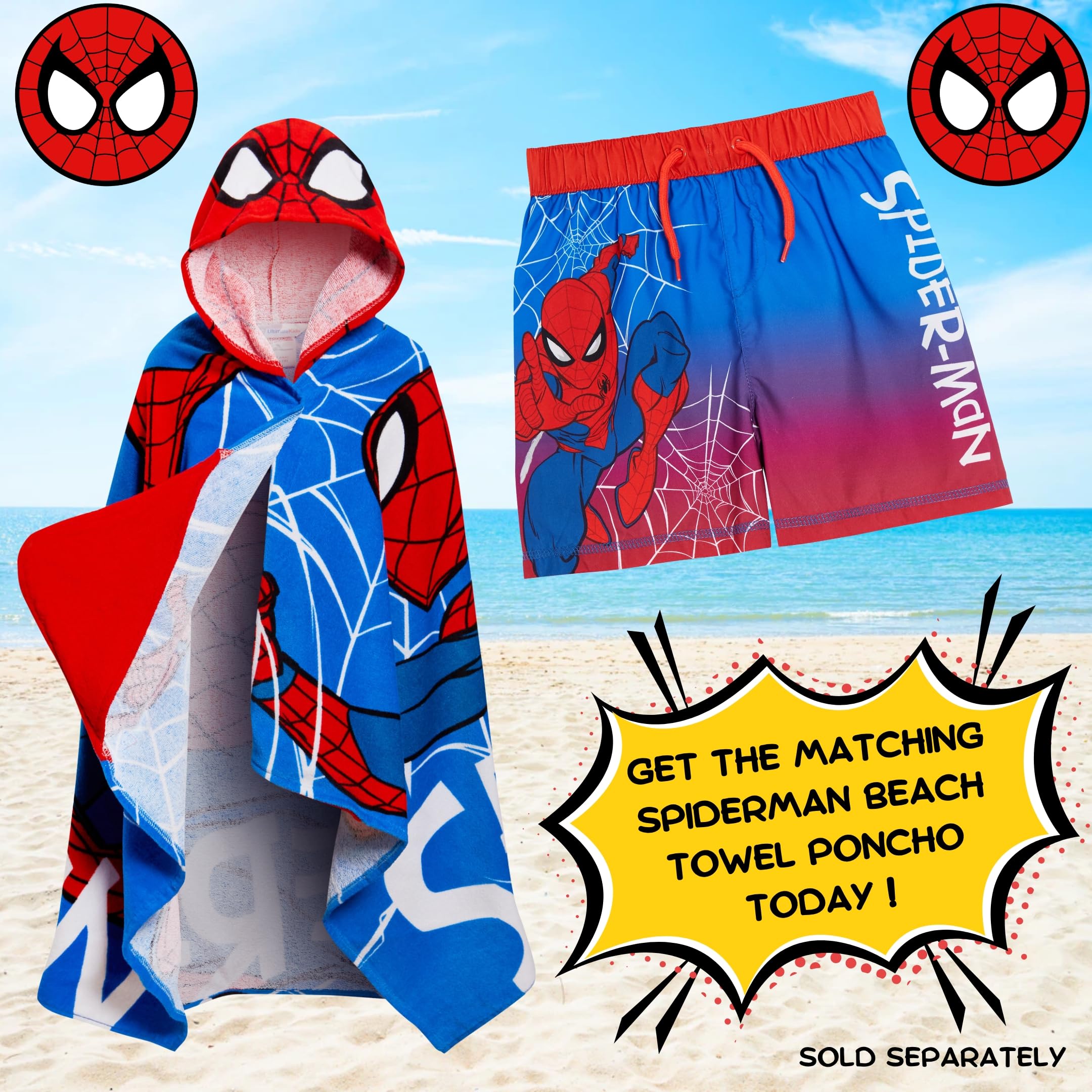 Costume da bagno per ragazzi Spiderman Marvel Costume da bagno a pantaloncino
