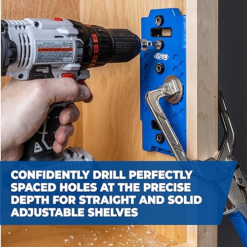 Miniatura 9 de KREG KMA3232 Plantilla de pasador de estante 0.197 in - Guía de perforación para estantes - Plantilla de perforación de pasadores de estante - Guía