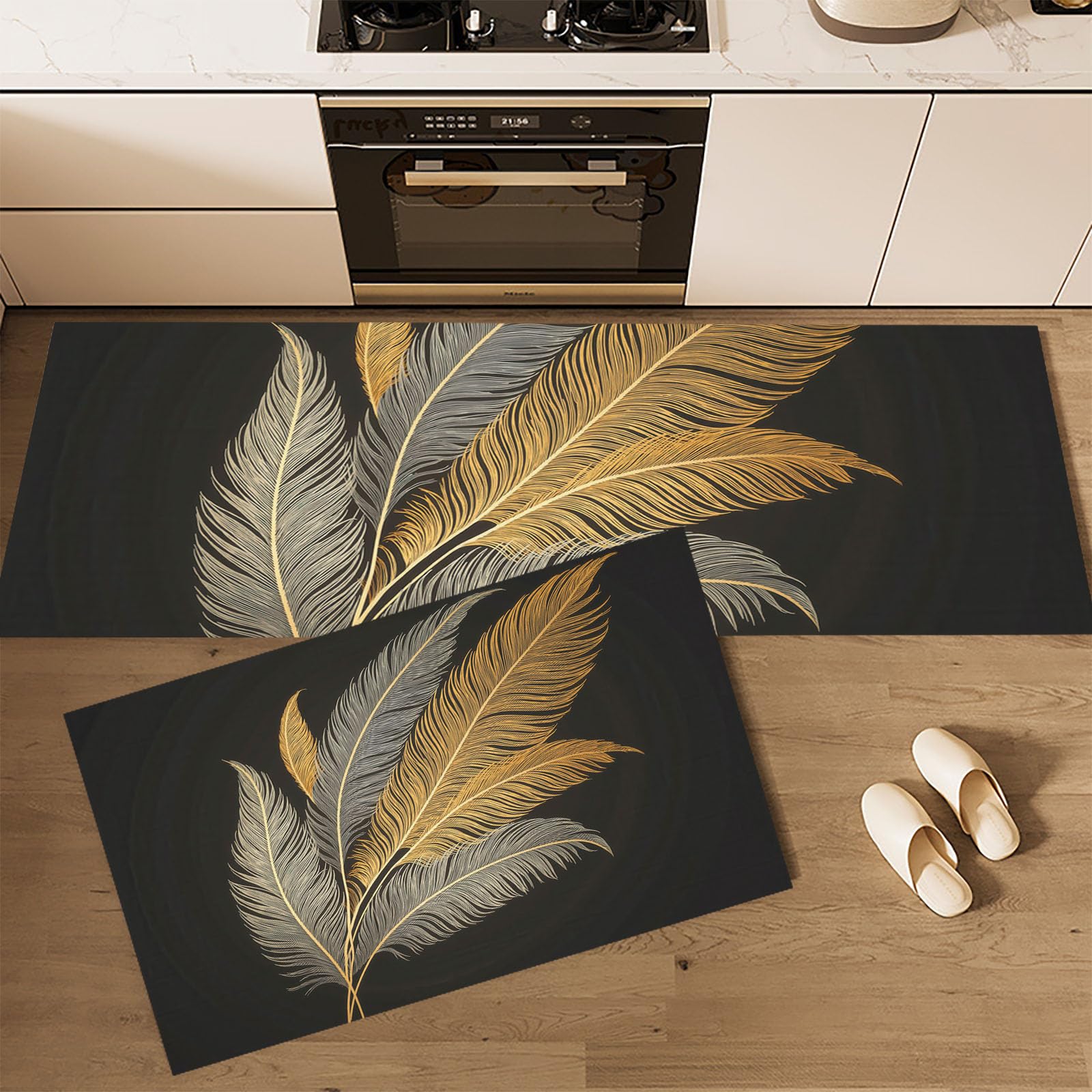 Lot de 2 tapis de cuisine lavables et confortables pour équiper un bureau debout avec style