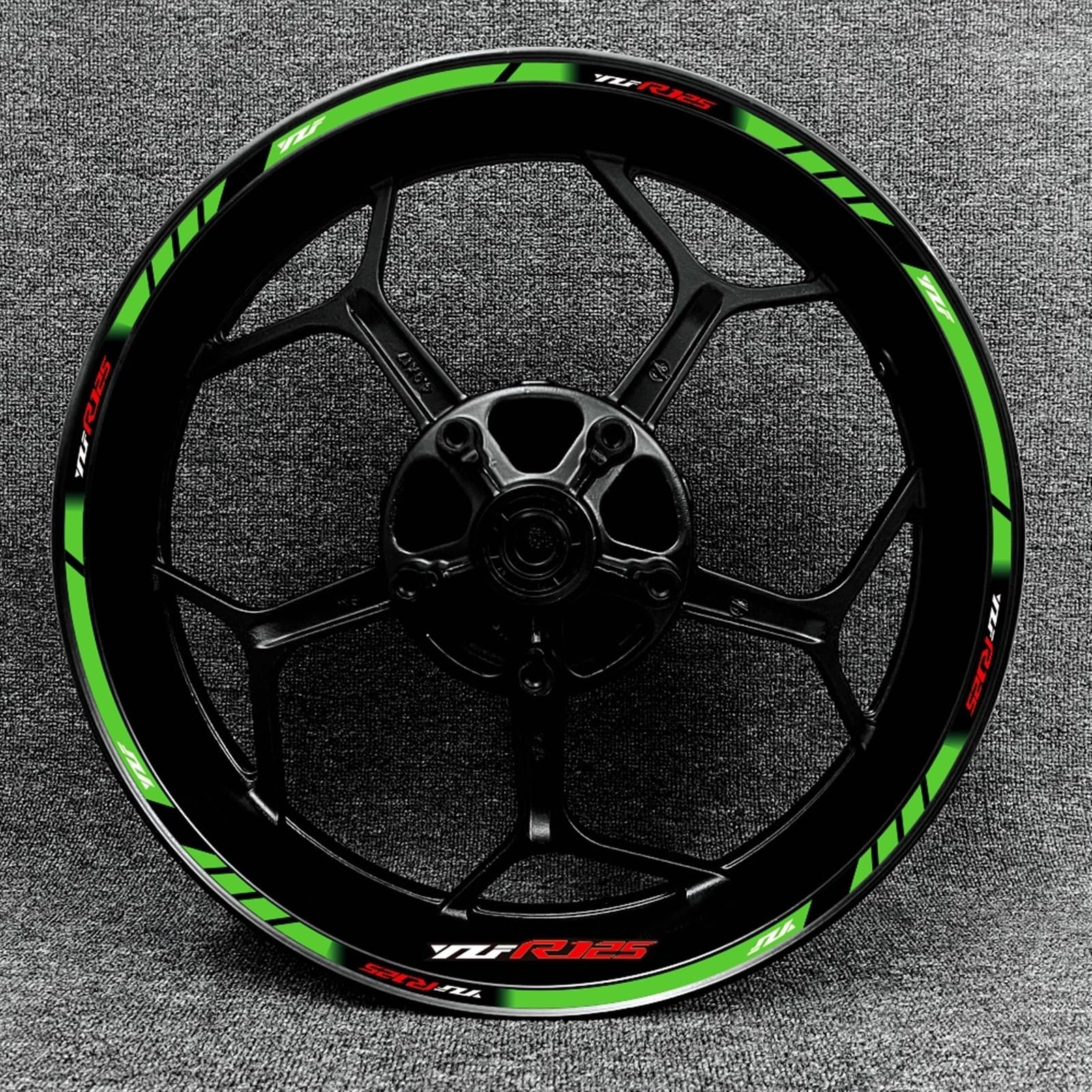 Motorcycle Front and Rear Tire Rim Reflective Decals Waterproof Stickers Accessories for Yamaha YZF R125 Decorative(Color6)