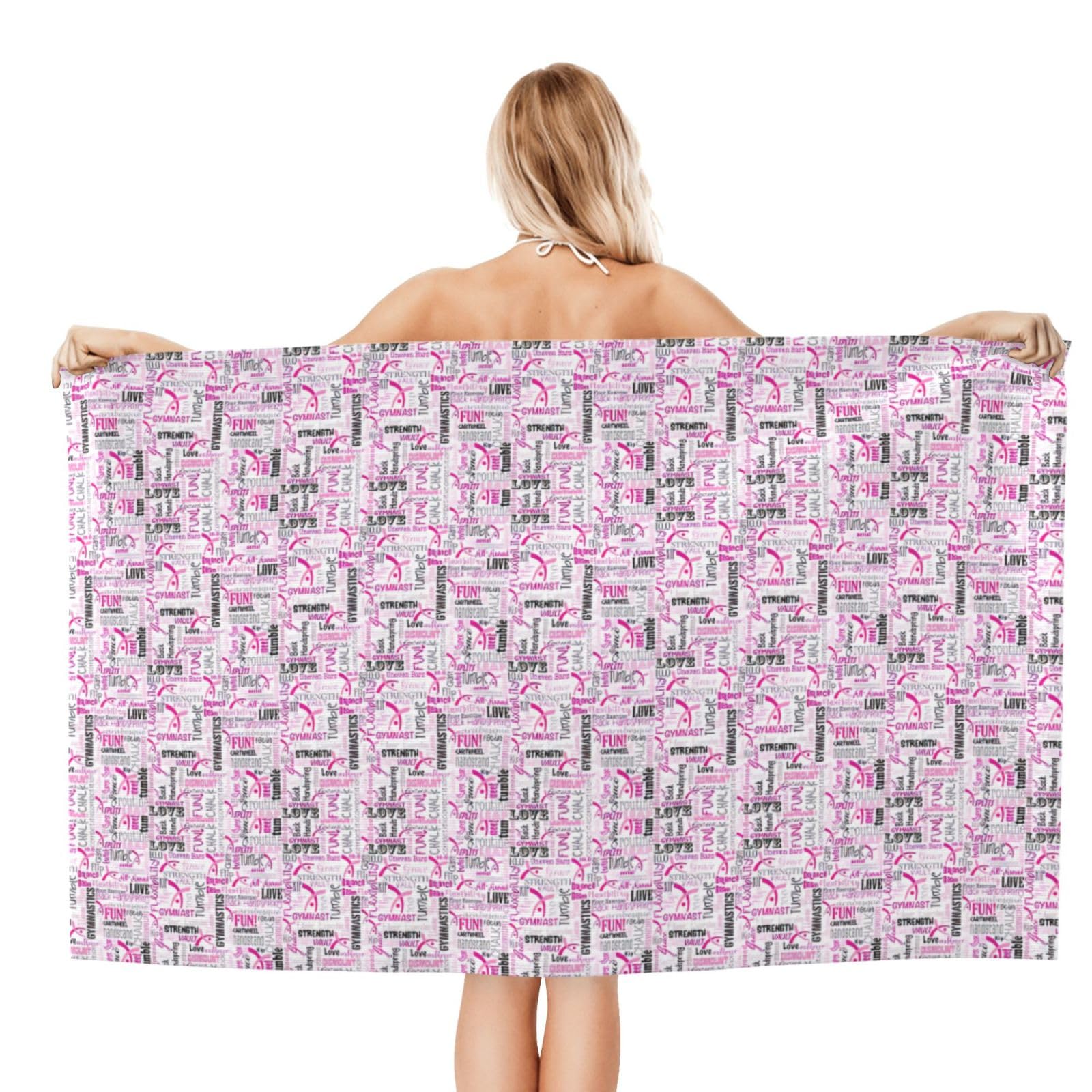 Gymnastics - Toallas de playa de gran tamaño con estampado rosa para adultos, de secado rápido, suaves, ligeras, regalo de viaje