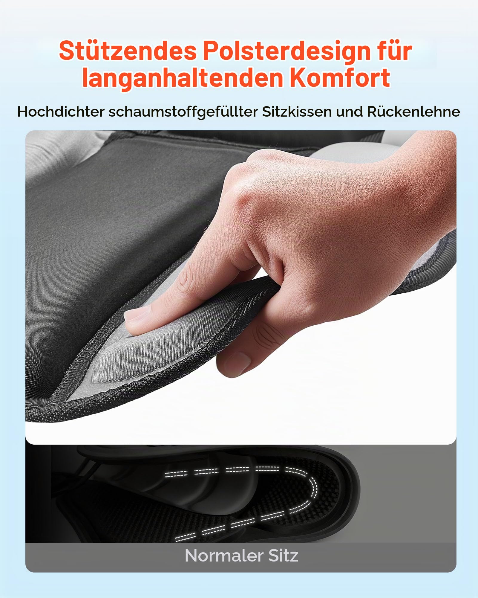 VEVOR 1 x Kajaksitz 31 mm Dicke, Gepolsterter Sitz für Stand-Up-Paddle-Board, Bootssitz mit Rückenlehne & Aufbewahrungstasche & Verstellbaren Gurten für SUP Angelboot Aufblasbares Kajak Ruderboot