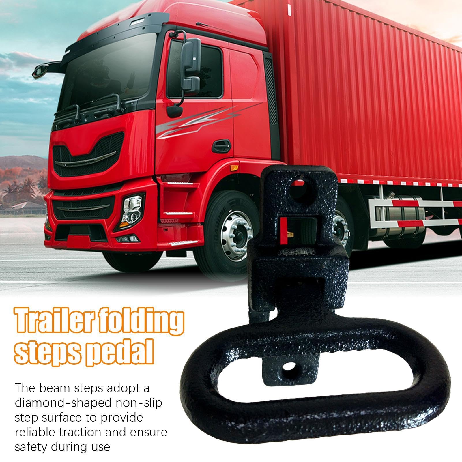 Klappbare Sicherheitsstufe,Klappbare Trittstufe für LKW,Herunterklappbare Haltegriff-Stufen-Sicherheitsstufen - Gusseisen-Hilfsgriff, Mehrzweck-Stufengreifer für Busse, Anhänger, Wohnmobile,