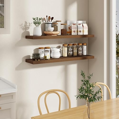 Miniatura 6 de Fun Memories Estantes flotantes de 48 pulgadas, estantes de pared de 9.3 pulgadas de profundidad para baño, sala de estar, dormitorio, cocina